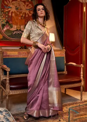 Purple Moss Chiffon Party Style Designer Saree